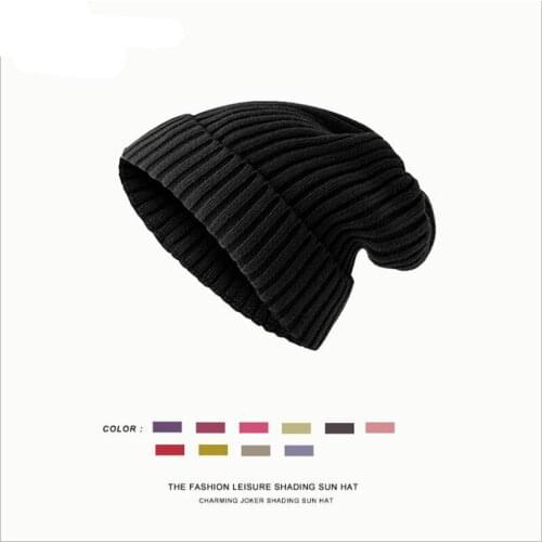 2021Unisex Beanie Hat Hat Cotton Blends Solid Warm Soft Knitted Hats Men Winter Caps Womens Skullies Beanies For Girl