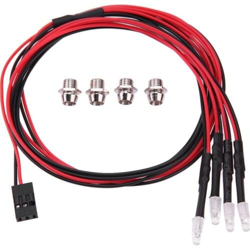 4pcs Led RC Model Drift Car LED Night 3mm Headlamps White/Red Headlights LED Light LED For RC Car Crawler TRAXXAS HSP HPI REDCAT