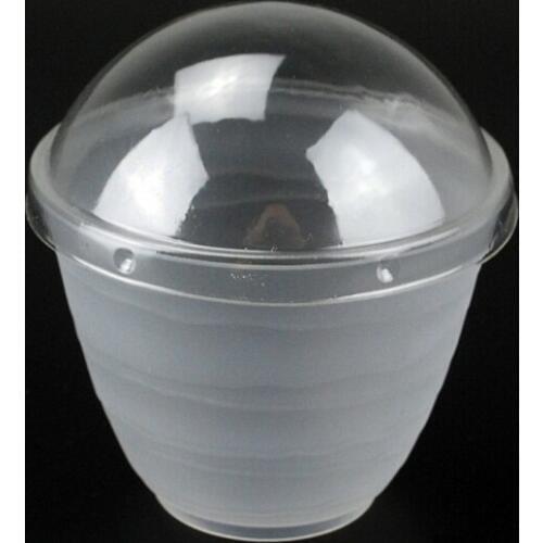 50pcs Clear Creative Pot Yogurt Mousse Dessert Cupcake Box Ice Cream Pudding Cups plastic packaging With Dome Lids