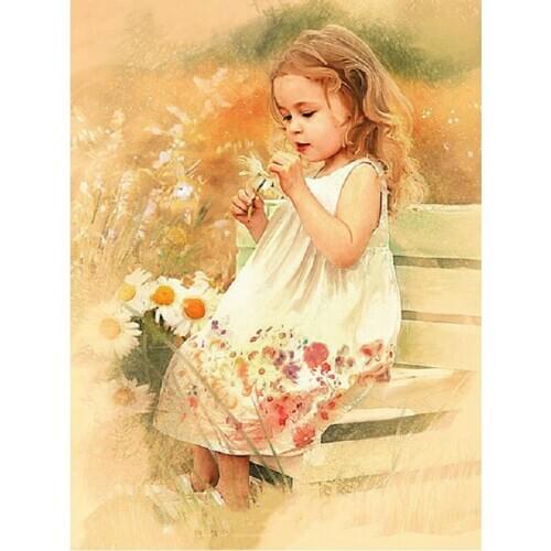 5D Diamond embroidery Girl Diy diamond painting cross stitch flower full square rhinestone pasted Crafts Needlework Home decor