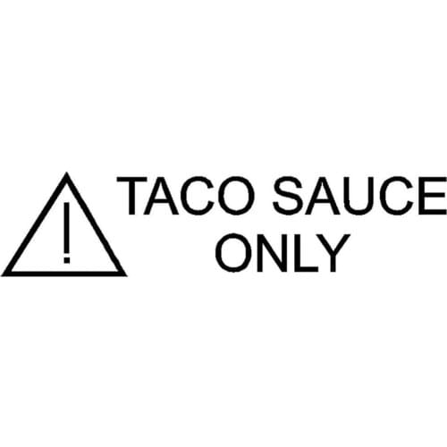 60% Dropshipping!!Taco Sauce Only Reflective Car Vehicle Body Window Decals Sticker Decoration