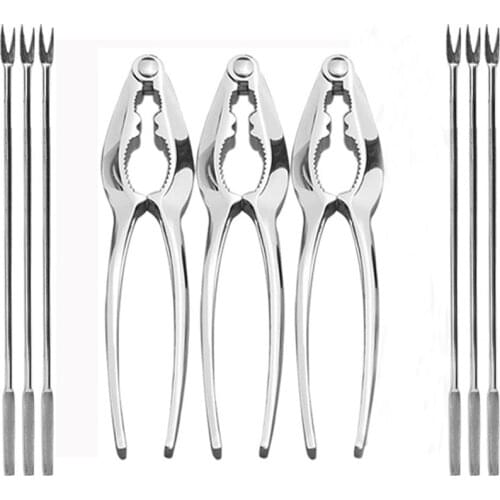 9Pcs Seafood Crackers Tools Nutcrackers Set, Crab Meat Nut Lobster Opener Shellfish Lobster Leg Sheller Kitchen Tools