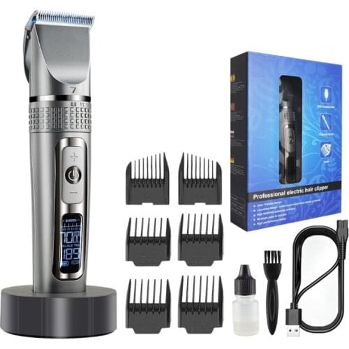 MOLF Portable Cordless Hair Clippers Waterproof Hair Clippers for Barbers 5 Adjustable Speed LCD Display for Home Use