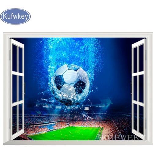 3d diamond painting Football field full square round Diamond Embroidery football window Diamond Picture Cross Stitch boys gift
