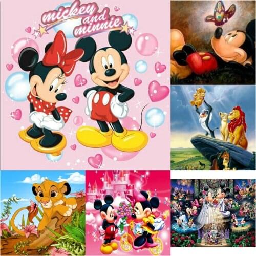 5d Diamond Painting Disney Mickeys Little Lion Cross Stitch Kits Diamond Mosaic Diamond Embroidery DIY Home Decor Handmade Art
