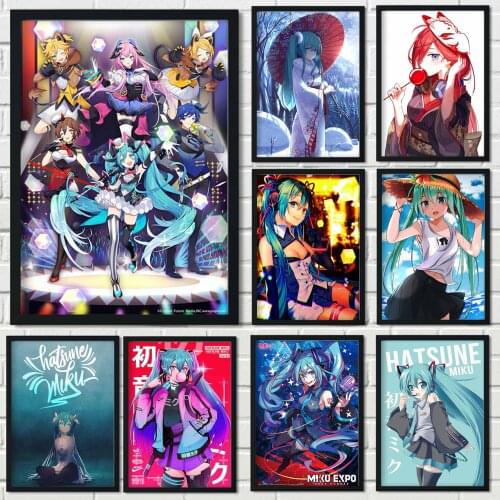 Anime Poster Miku Anime Girl Wall Art Canvas Painting Nordic Posters And Prints Wall Pictures For Living Kids Room Decoration