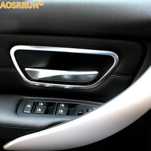 AOSRRUN Stainless steel Interior Door Handle Frame Cover Trim car accessories For BMW F30 F34 F31 320 328 316 2014 2015 2016