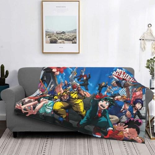 My Hero Academia Boku No Anime Blanket Velvet Soft Portable Throw Blanket for Bedroom Travel Bedspread
