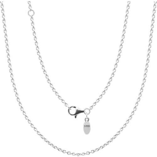 100% 925 Sterling Silver Classic Cable Chain Necklace for Women DIY Charms Jewelry Making Party Gift collier Wholesale