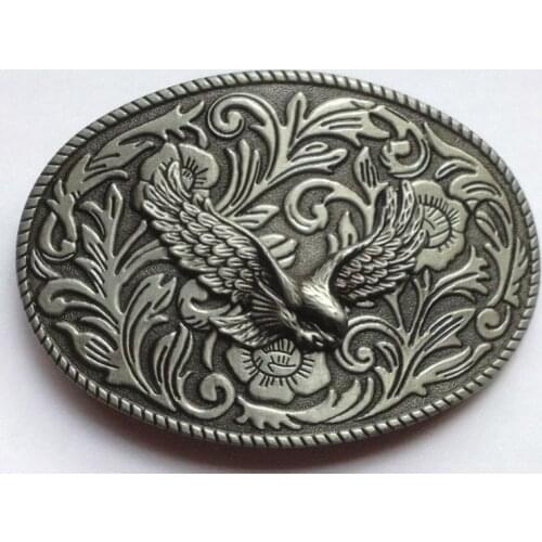 Floral 3D Flower Eagle Western Belt Buckle
