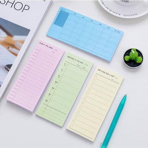 Daily plan Weekly plan Monthly plan Detailed list Notepad stationery