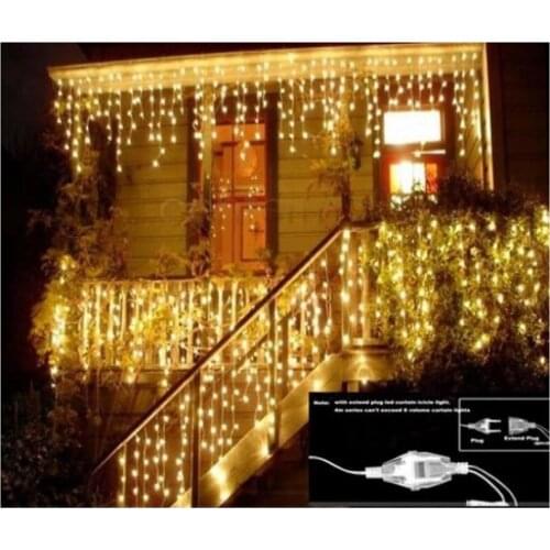 3.5m with Tailplug Curtain Icicle String Lights Christmas LED Garden Xmas Wedding Garden Decoration