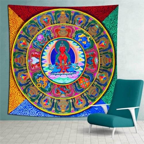Mandala Tapestry Wall Hanging 7 Chakras Printed Decor Bed Room Backdrop Bohemian Hippie Psychedelic Witchcraft Yoga Tapiz