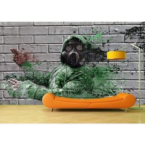 Custom 3D Photo Wallpaper Abstract Mask Man Background Wall Decoration Poster Art Removable Wall Mural Wall Stickers