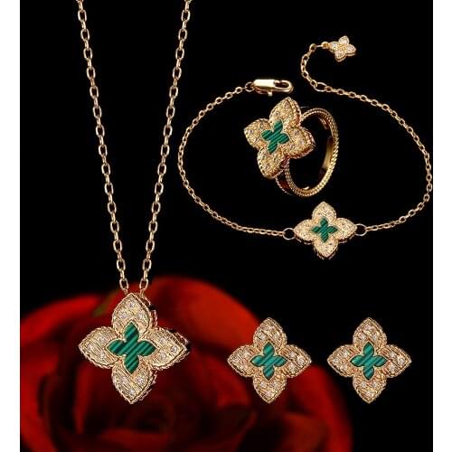 Jankelly luxury 4pcs Bridal Zirconia Jewelry Sets For Women Party, Luxury Dubai Nigeria CZ Crystal Wedding Jewelry Sets