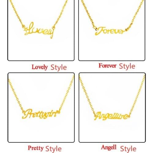 English Alphabet Brass Gold-plated Short Necklace, Alphabet Ladies Clavicle Chain