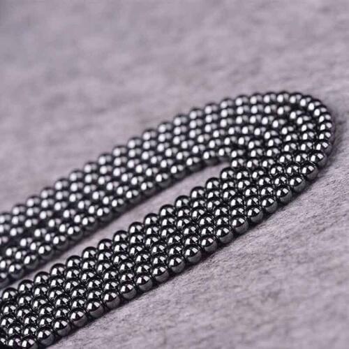 1 Strand Natural Black Hematite Stone Round Loose Seed Beads 4mm 6mm 8mm 10mm Pick Size Fit Women Men Necklace Jewelry Findings
