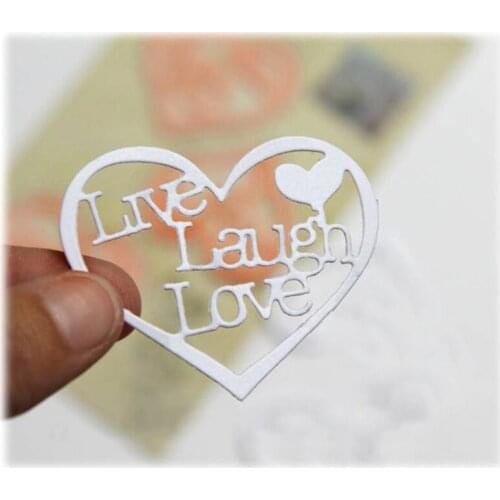 JMCRAFT Love Heart Shaped Live Laugh Love Metal Cutting Dies DIY Scrapbook Handmade Paper Craft Metal Steel Template Dies