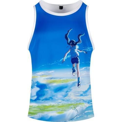 Son of the weatherJ apanese cartoon men Soft Solid Tank Top Straps