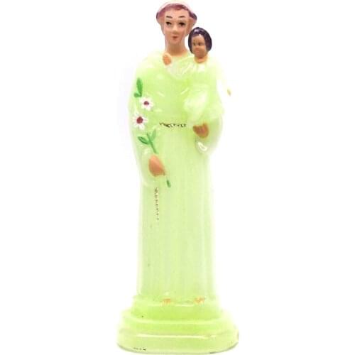 11cm Anthony Holds The Baby Icon Sculpture Statues Home Decor Church Family resin Religious Figurine