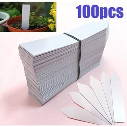 100Pcs Waterproof Stick Label Nursery Plant Seed White Marking Tag Insert Land Card Garden Ornaments Plant Garden Labels