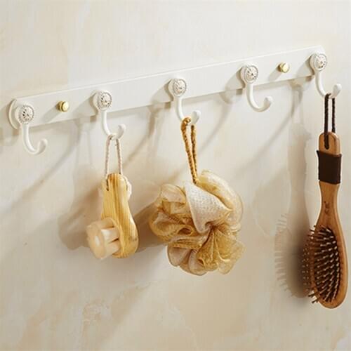 Luxury Robe Hook Wall Mounted Zinc Alloy Clothes Hanger Bathroom Accessories Towel Hook Coat Hooks Door Hook Hat Hanger