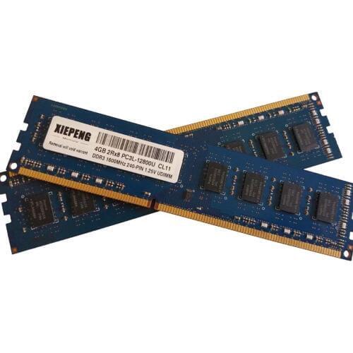 Desktop memory 4GB 2Rx8 PC3L-12800U 1600MHz DDR3 4gb 1600 MHz 4G pc3L 12800 RAM 240-PIN UDIMM