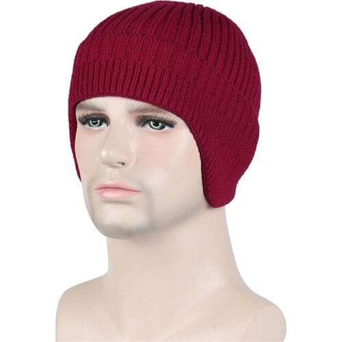 2020 New Winter Earmuff Cap Mens Outdoor Knitted Hat Womens Korean Warm Beanies Skull Hat Windproof Earflaps Bonnet Hats