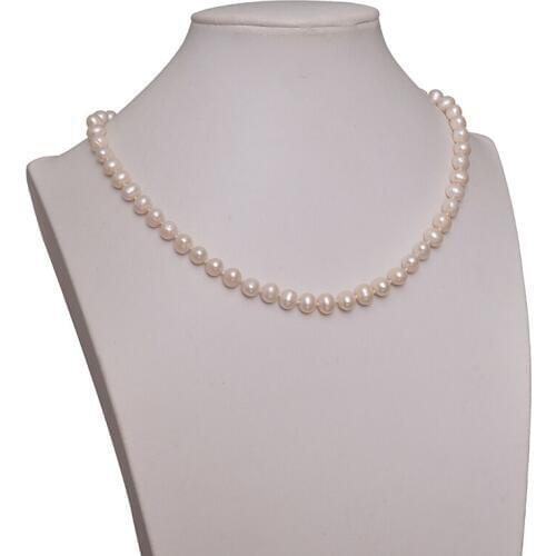 New Fashion Style White Pearls 7-8mm Size For Generous Diy Jewelry White Necklace 18inch gem wholesale H622