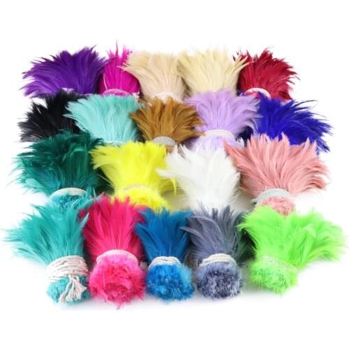 Dyed Natural Rooster Chicken Feathers 10-15 CM Wedding Cloth Sewing Jewelry Making Fly Tying Decor Accessory Craft Plume 100 Pcs