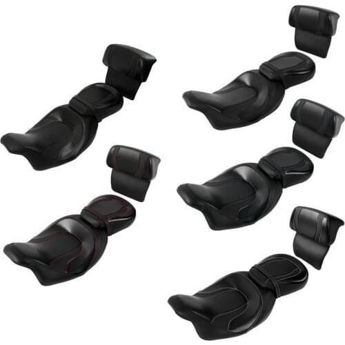 Motorcycles Front Rear Seat W/ Razor Backrest Pad For Harley Touring Road King Electra Glide Street Glide Ultra 2014-2021