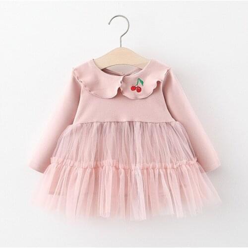 Girls Dress Spring Casual Long Sleeves Lace Mesh Kids Dresses For Girl Autumn Clothing Princess Party Dress