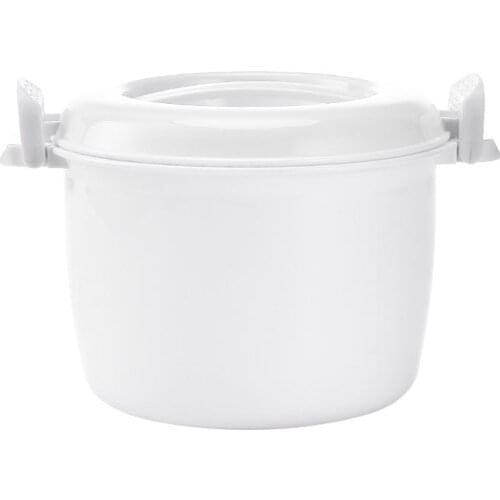 Microwave Rice Cooker with Handle, BPA Free, Easy-To-Use Steamer Container Rice Cooker Cup Cookware, White, 14 / 15.5cm Diameter