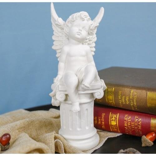 Nordic Resin Angel Figurines Cute Angel Boy Sculpture Crafts Home Decoration Accessories for Living Room Desktop Ornametns