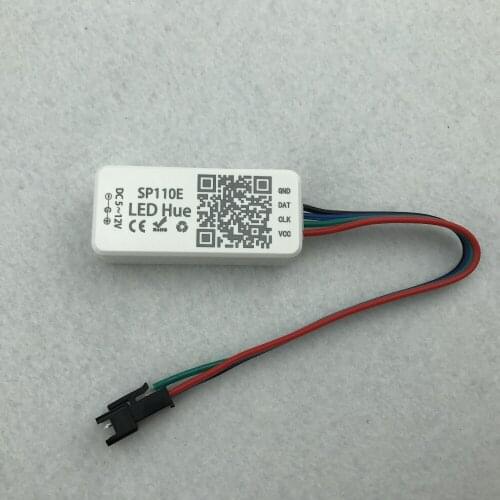SP110E; Bluetooth LED pixel controller;DC5-12V input;supports WS2811/WS2812/WS2813/APA102C/UCS1903/TM1809 etc