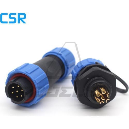 SP13 7pin Waterproof Connector , IP68, LED Power connector, Panel mount plastic connector 7pin