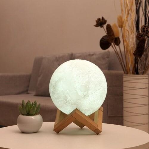 LED Moon Night Light USB Rechargeable Touch Adjust Lighting With Remote Control Muticolor Table Lamp Bedroom Decoration