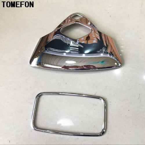 TOMEFON For Toyota C-HR CHR 2016 2017 ABS Chrome Front and Rear Roof Reading Light Cover Frame Trim Car Styling 2pcs
