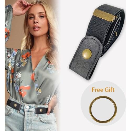 No Buckle Elastic Stretch Belts for Women and Men Comfortable Invisible Jeans Pants Dresses Belt Cummerbunds Unisex Cintos