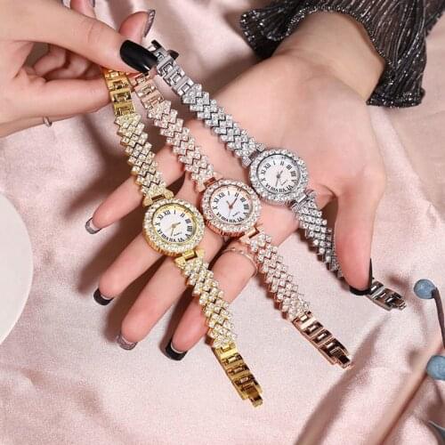 New Fashion Women Rhinestone Student Bracelets Watches Women Korean Version Trend Steel Diamond Decoration Women Bracelet Watch