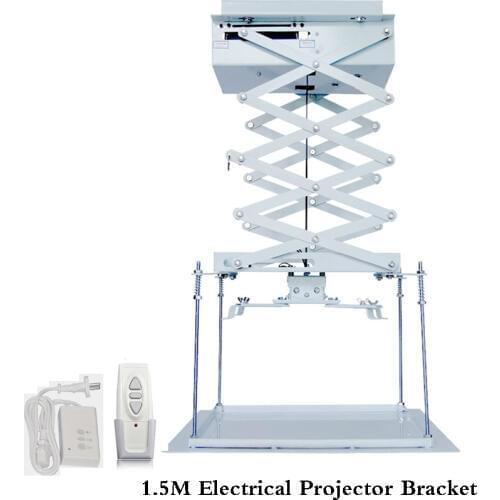 1set 1.5meter motorized electric lift scissors ceiling projector mount bracket elevator projector remote control