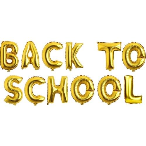 1Set 16 inch Back To School gold Foil Balloon Student Kids Party Term Begins party Ceremony School Decor