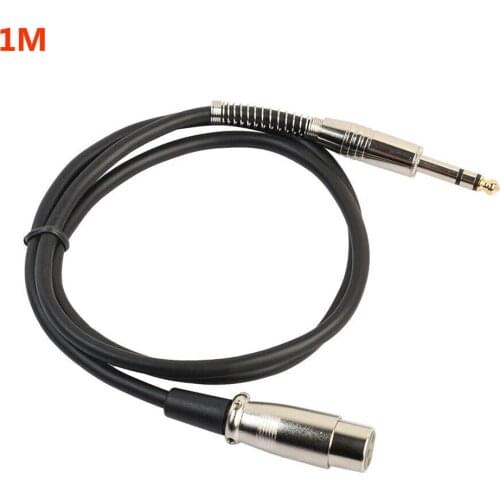 1pc 6.35mm Jack Connector Stereo Amplifier Instrument Sound Audio Cable For Microphone KTV Home Male To Cannon XLR Female