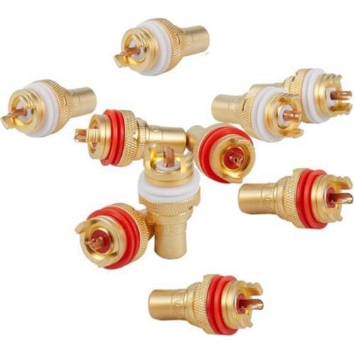 10Pcs RCA Female Jack Socket Gold Plated Amplifier Speaker RCA Soldering Chassis AV Terminal Phono Cable Wire Connector