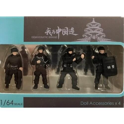 4Pcs 1:64 Sand Table People Figures Toys Policeman Figures Model for DIY