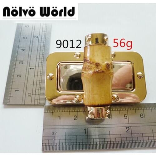 5-50pcs Natural Bamboo twist turn lock,gold color clasp for DIY suitcase handbags real bamboo twist locks