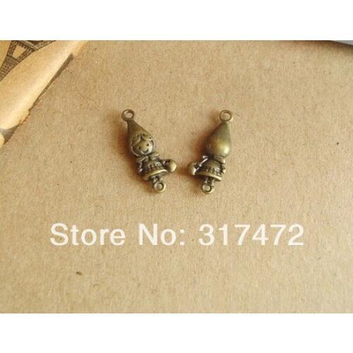 Free shipping!! Antique alloy accessories DIY retro pendant green bronze double orifice fittings bag, little girl