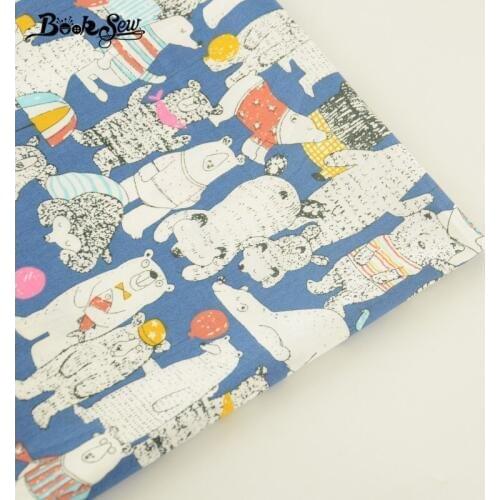 Booksew New Arrival Home Textile For DIY Patchwork Bedding Clothing Baby Quilting Tecido Bear Design 100% Cotton Twill Fabric