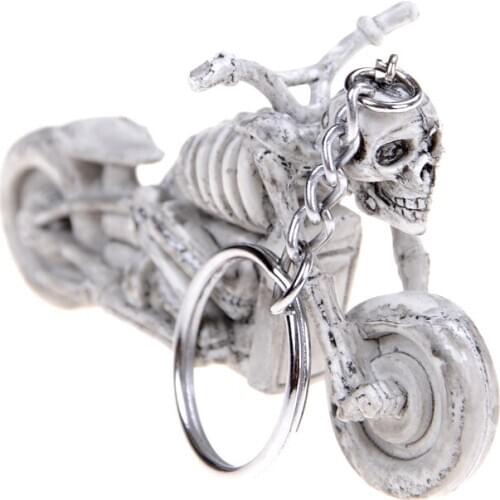 1pc Skull Motorcycle Toy Gift Skull Keychain Vintage Rubber Devil Death Monster Pirate Trinket Motor Car Toy
