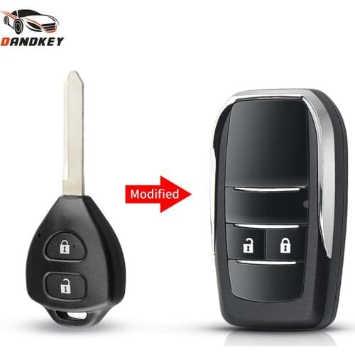 Dandkey 10pcs 2/3/4 Buttons Modified Flip Remote Key Shell Cover For Toyota Corolla Camry Reiz Auris TOY47 Upgrade Car Key Case